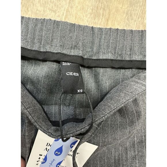 Cider Women’s Pin Striped Pants XS Side Zipper Elastic Draw String Wide Leg - Picture 2 of 7